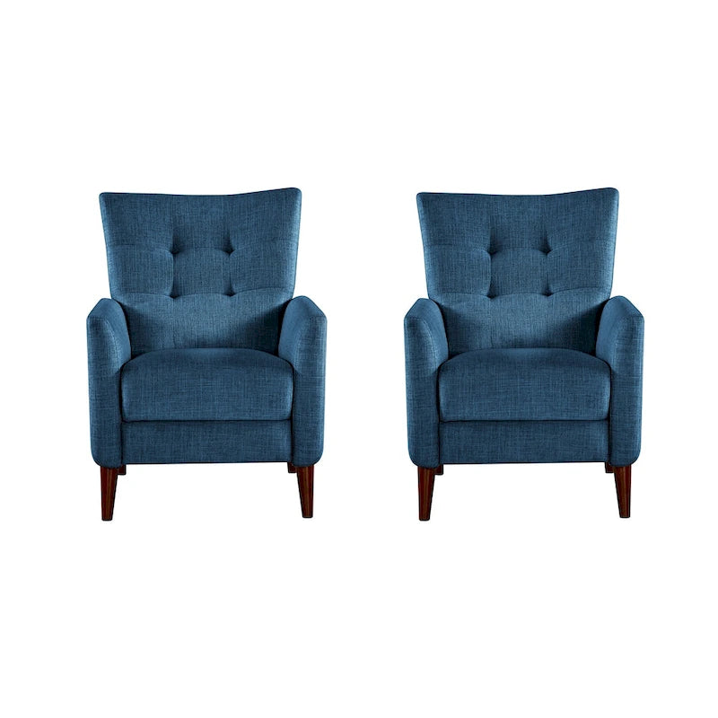 Fauteuils inclinables manuels modernes Aurora (lot de 2) avec pieds en bois massif