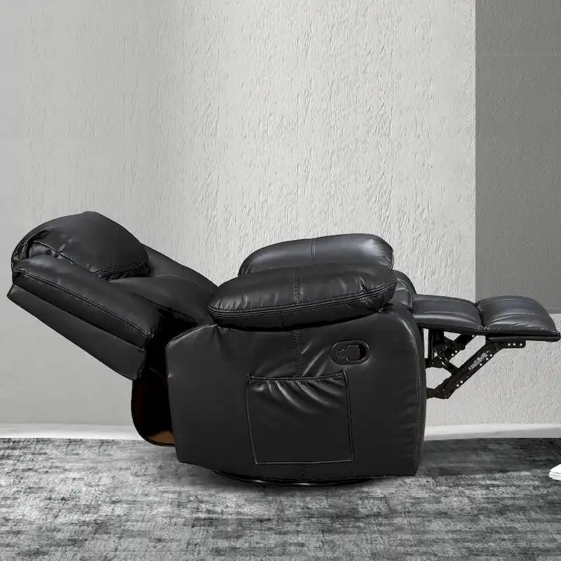 Fauteuil inclinable massant et chauffant en cuir, assise large et durable
