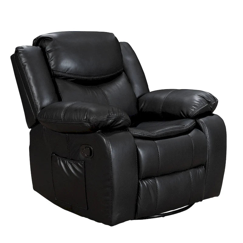 Fauteuil inclinable massant et chauffant en cuir, assise large et durable