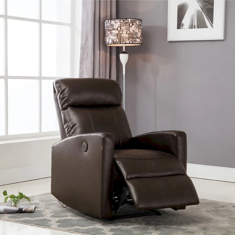 Fauteuil inclinable de lecture motorisé en similicuir moderne AC Pacific