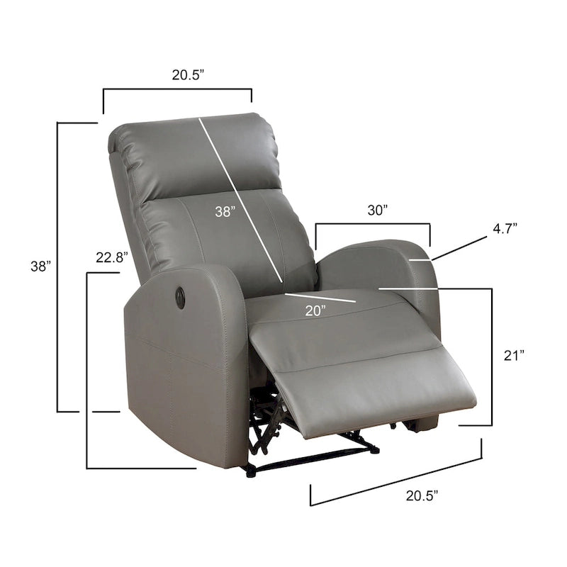 Fauteuil inclinable de lecture motorisé en similicuir moderne AC Pacific