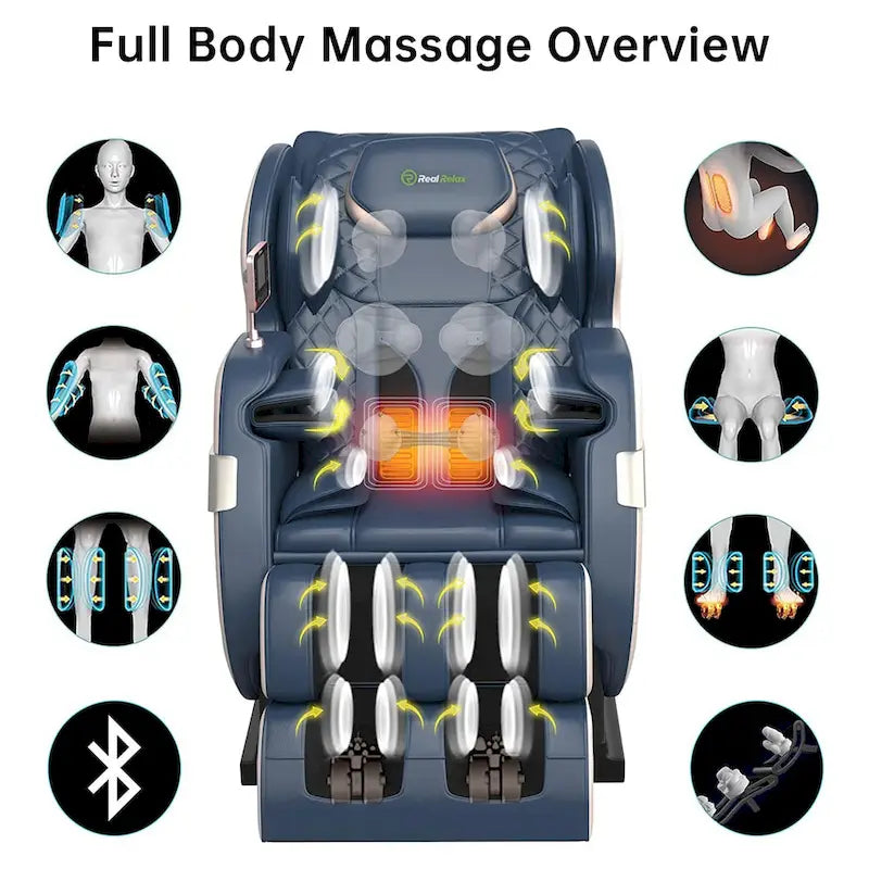 Fauteuil de massage corporel chauffant complet Ukuowu Favor-03 Plus ADV avec écran LCD, rail en S double cœur, commande par application, Shiatsu zéro gravité
