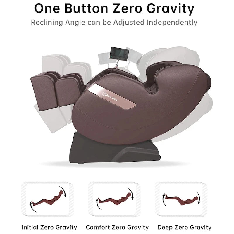 Fauteuil de massage corporel chauffant complet Ukuowu Favor-03 Plus ADV avec écran LCD, rail en S double cœur, commande par application, Shiatsu zéro gravité