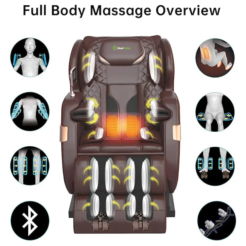 Fauteuil de massage corporel chauffant complet Ukuowu Favor-03 Plus ADV avec écran LCD, rail en S double cœur, commande par application, Shiatsu zéro gravité