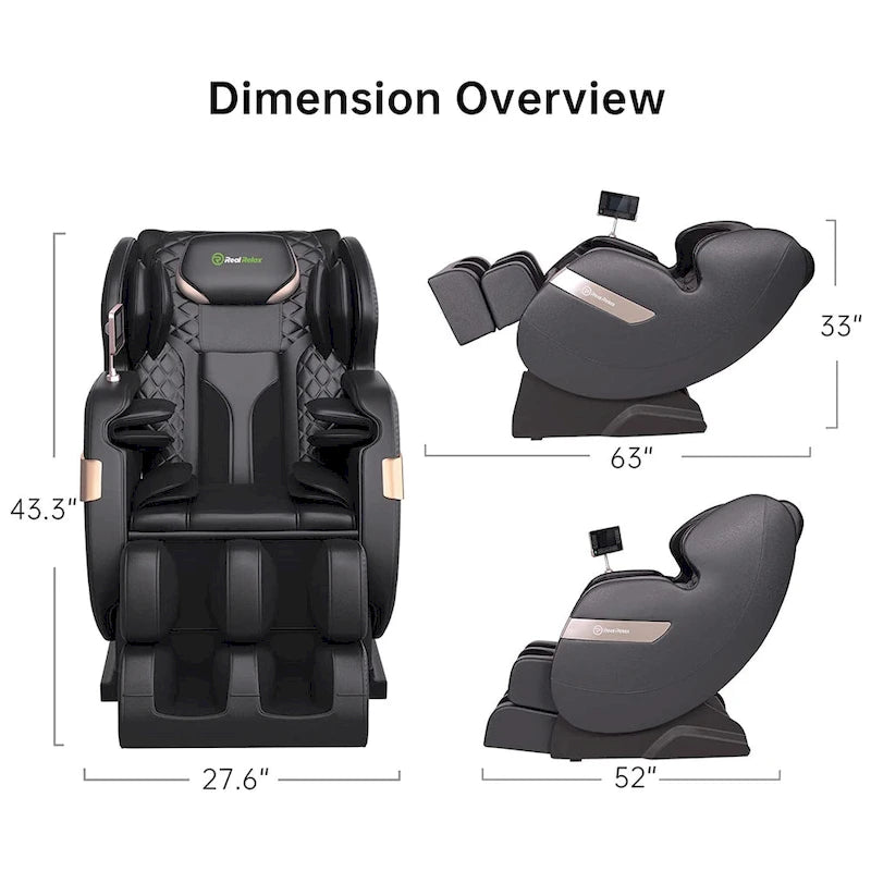 Fauteuil de massage corporel chauffant complet Ukuowu Favor-03 Plus ADV avec écran LCD, rail en S double cœur, commande par application, Shiatsu zéro gravité