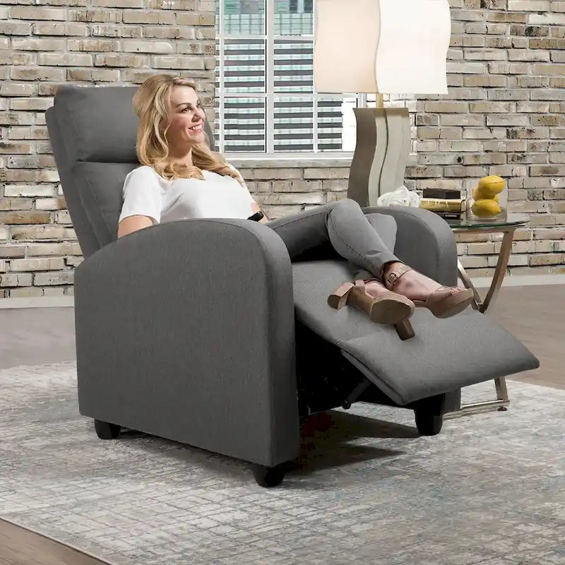Fauteuil inclinable en tissu avec fonction massage, réglable pour Home Cinéma ou salon, design moderne, une place