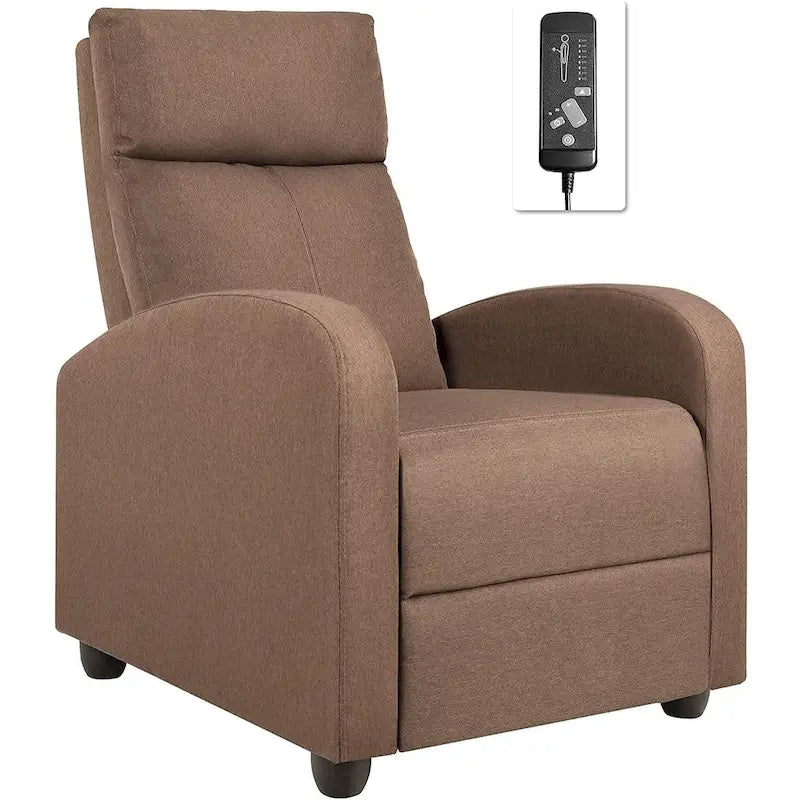 Fauteuil inclinable en tissu avec fonction massage, réglable pour Home Cinéma ou salon, design moderne, une place