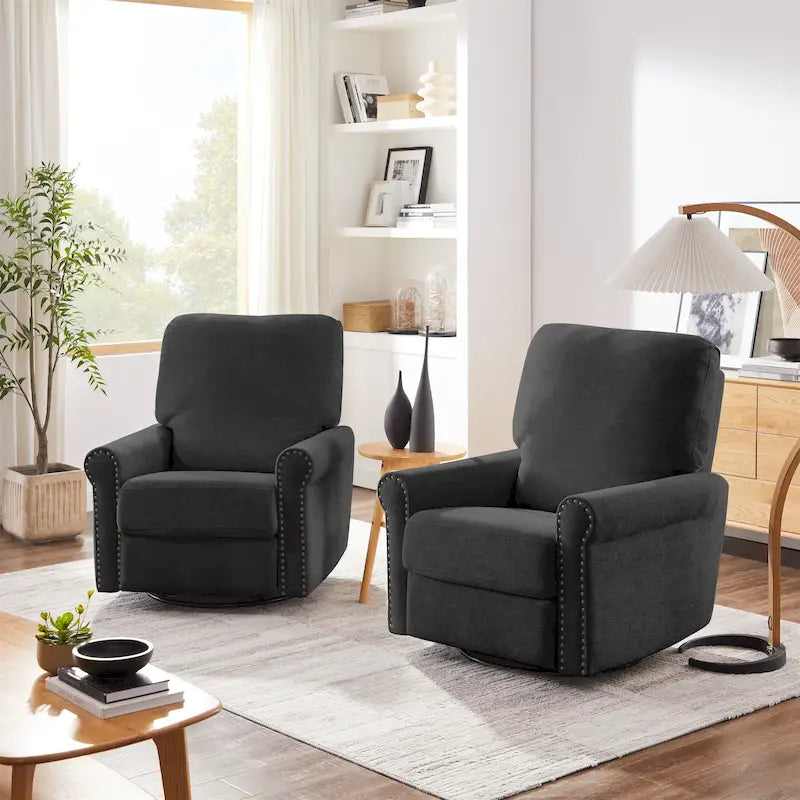Heido Fauteuil inclinable manuel pivotant à 360 degrés pour les loisirs, lot de 2