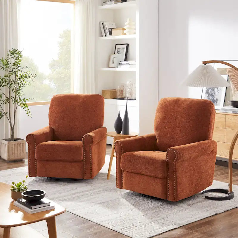 Heido Fauteuil inclinable manuel pivotant à 360 degrés pour les loisirs, lot de 2