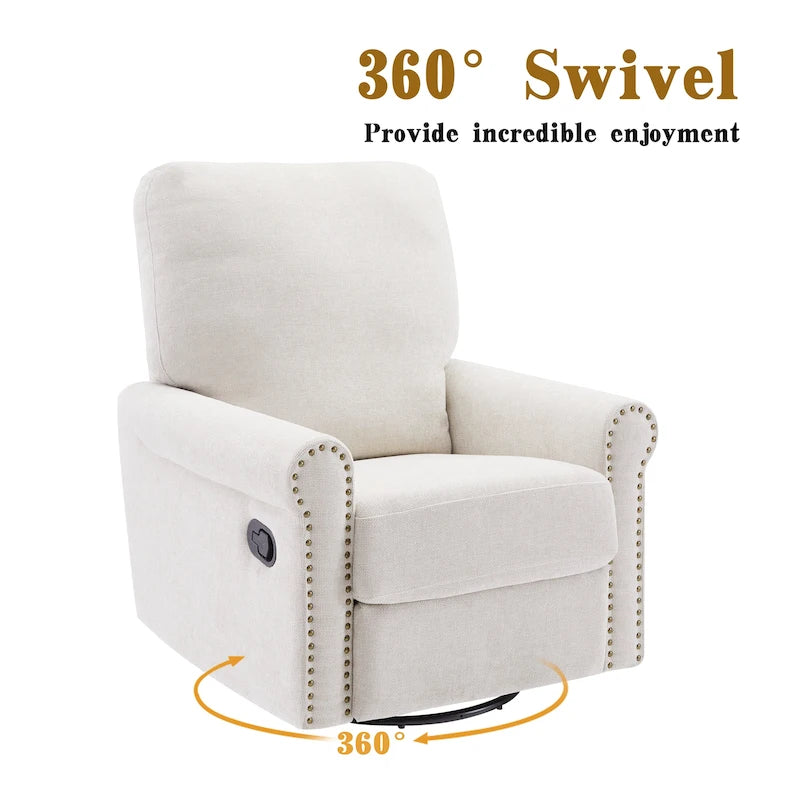 Heido Fauteuil inclinable manuel pivotant à 360 degrés pour les loisirs, lot de 2