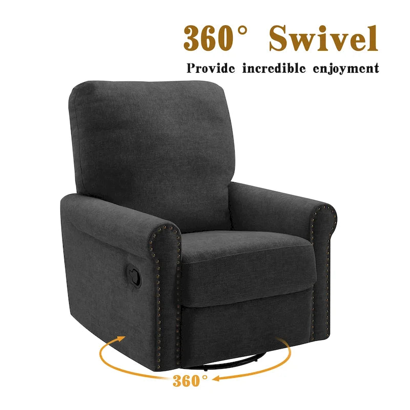 Heido Fauteuil inclinable manuel pivotant à 360 degrés pour les loisirs, lot de 2