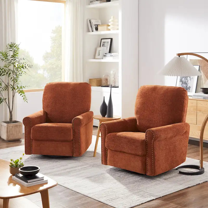 Heido Fauteuil inclinable manuel pivotant à 360 degrés pour les loisirs, lot de 2