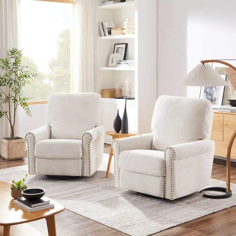 Heido Fauteuil inclinable manuel pivotant à 360 degrés pour les loisirs, lot de 2