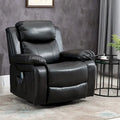 Fauteuil inclinable de massage en cuir PU HOMCOM, fauteuil berçant pivotant avec télécommande, repose-pieds, siège rembourré pour salon