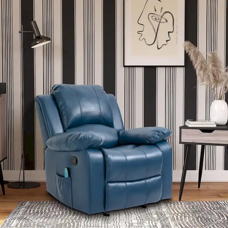 Fauteuil inclinable Clihome en similicuir avec fonction massage