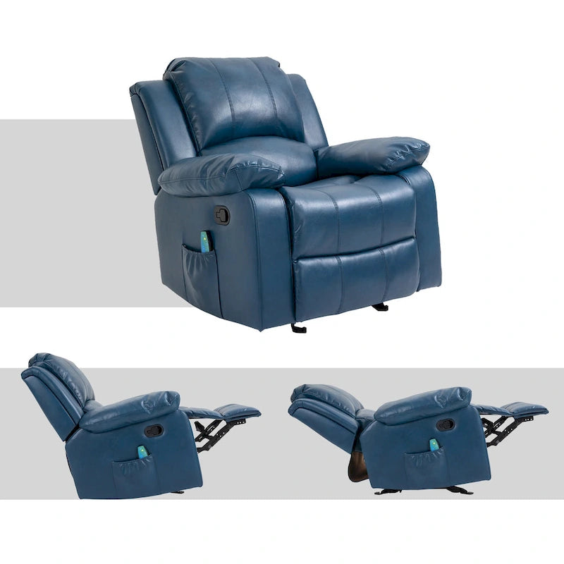 Fauteuil inclinable Clihome en similicuir avec fonction massage