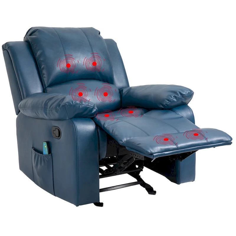 Fauteuil inclinable Clihome en similicuir avec fonction massage