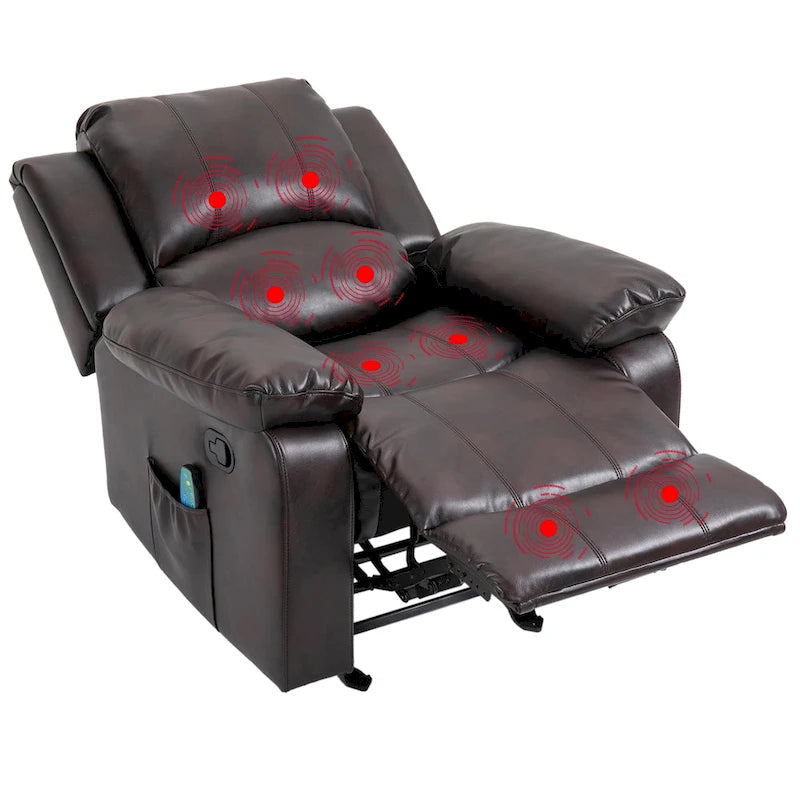 Fauteuil inclinable Clihome en similicuir avec fonction massage