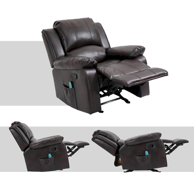 Fauteuil inclinable Clihome en similicuir avec fonction massage