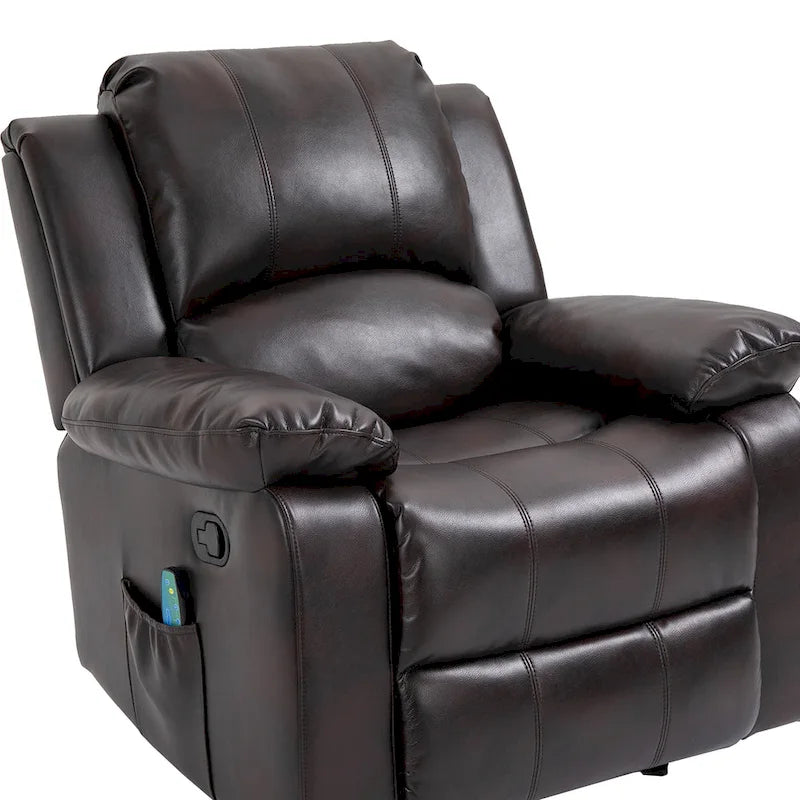 Fauteuil inclinable Clihome en similicuir avec fonction massage