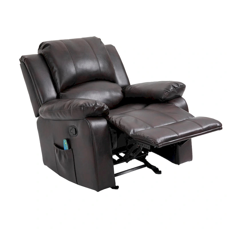 Fauteuil inclinable Clihome en similicuir avec fonction massage