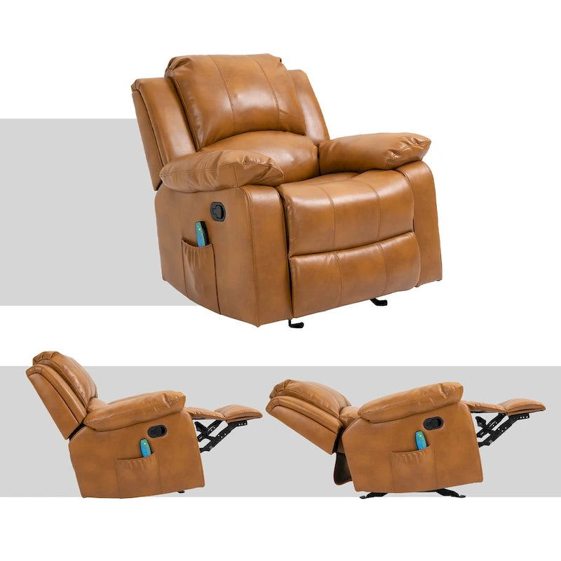 Fauteuil inclinable Clihome en similicuir avec fonction massage