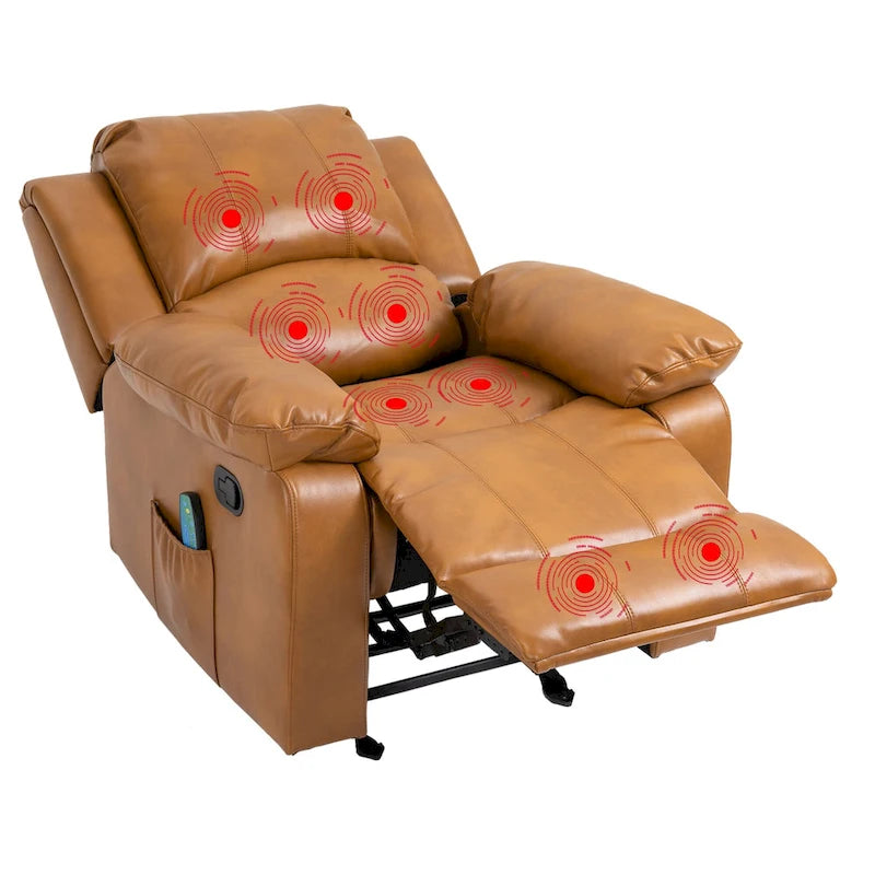 Fauteuil inclinable Clihome en similicuir avec fonction massage