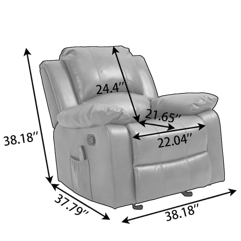 Fauteuil inclinable Clihome en similicuir avec fonction massage