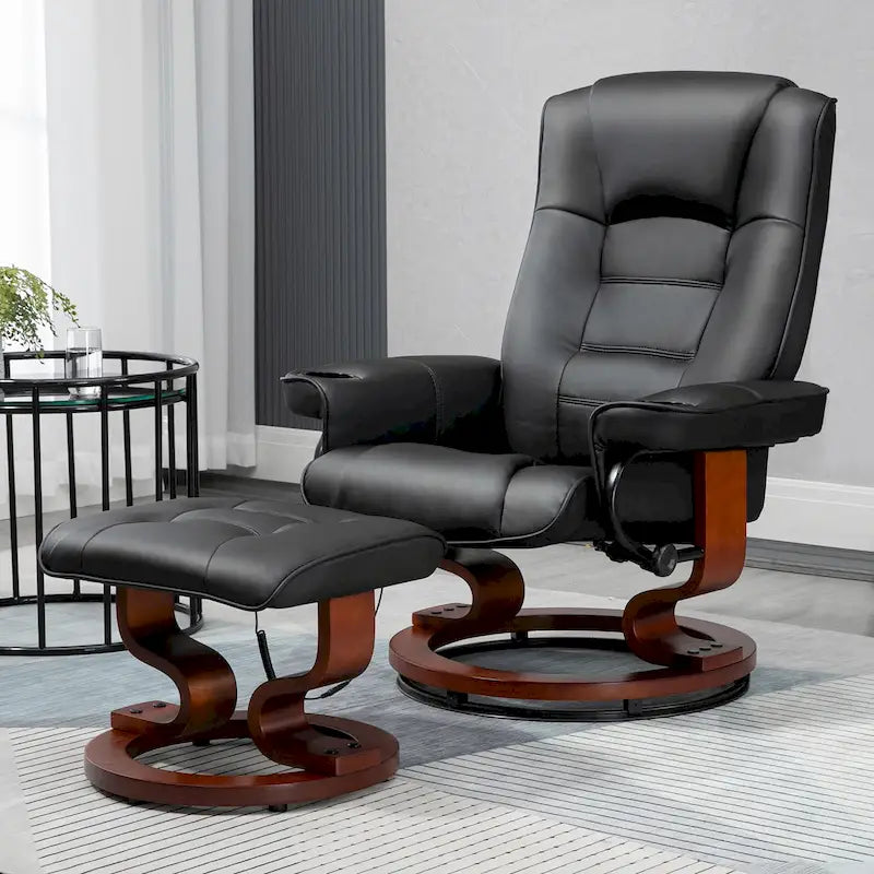 Fauteuil inclinable AVAWING avec ottoman Massage par vibration Pivotant