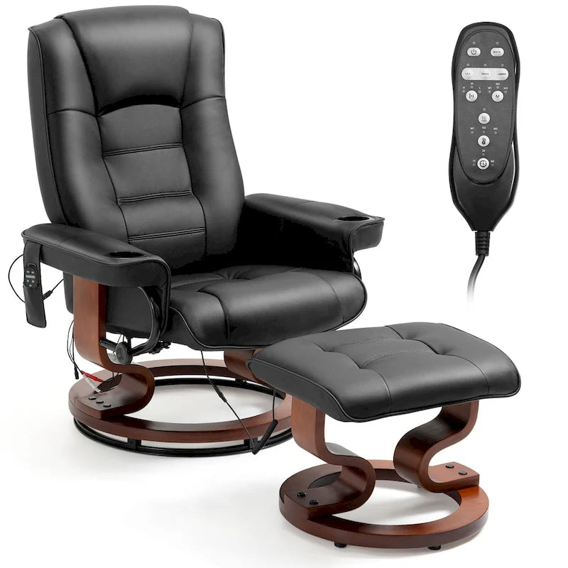 Fauteuil inclinable AVAWING avec ottoman Massage par vibration Pivotant