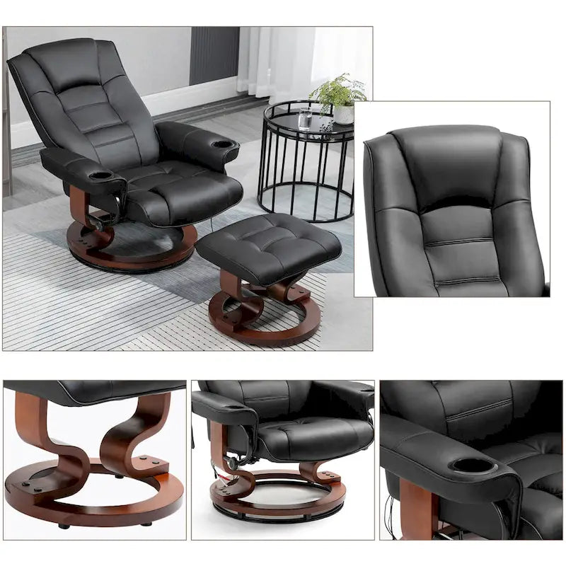 Fauteuil inclinable AVAWING avec ottoman Massage par vibration Pivotant