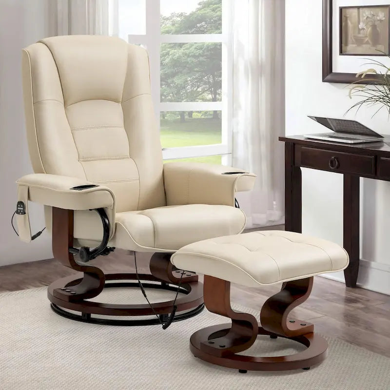 Fauteuil inclinable AVAWING avec ottoman Massage par vibration Pivotant