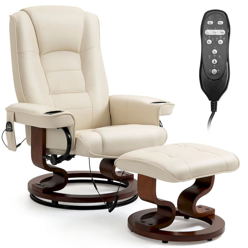 Fauteuil inclinable AVAWING avec ottoman Massage par vibration Pivotant