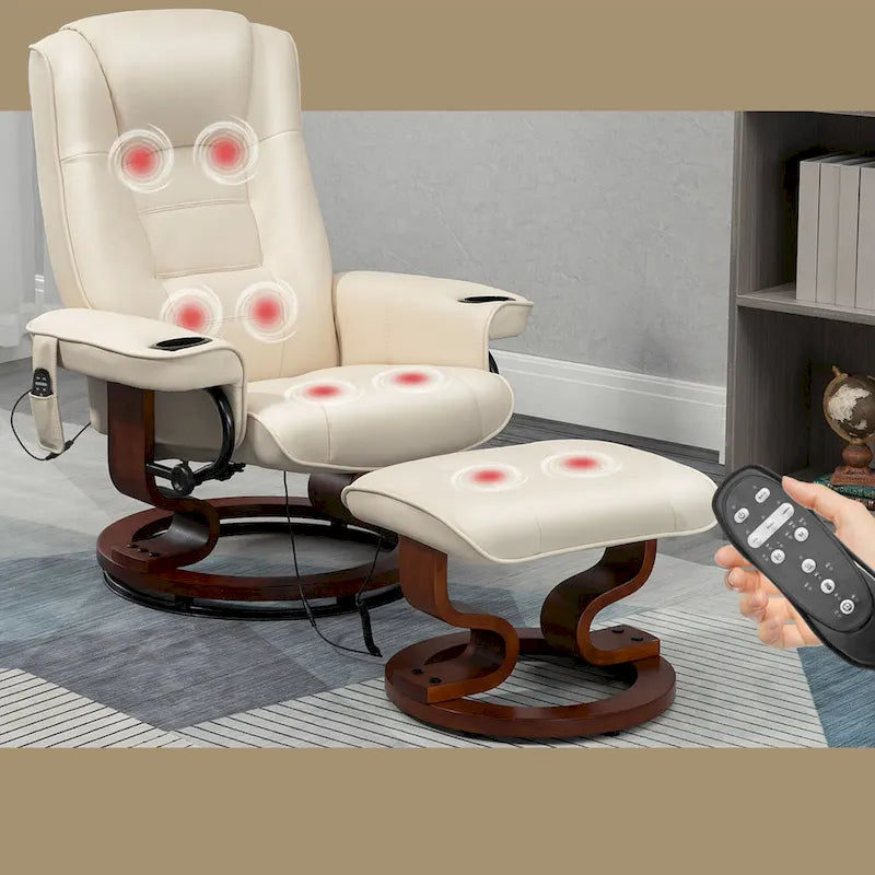 Fauteuil inclinable AVAWING avec ottoman Massage par vibration Pivotant