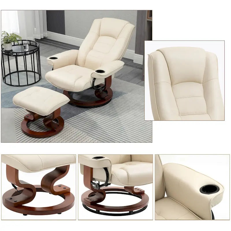 Fauteuil inclinable AVAWING avec ottoman Massage par vibration Pivotant