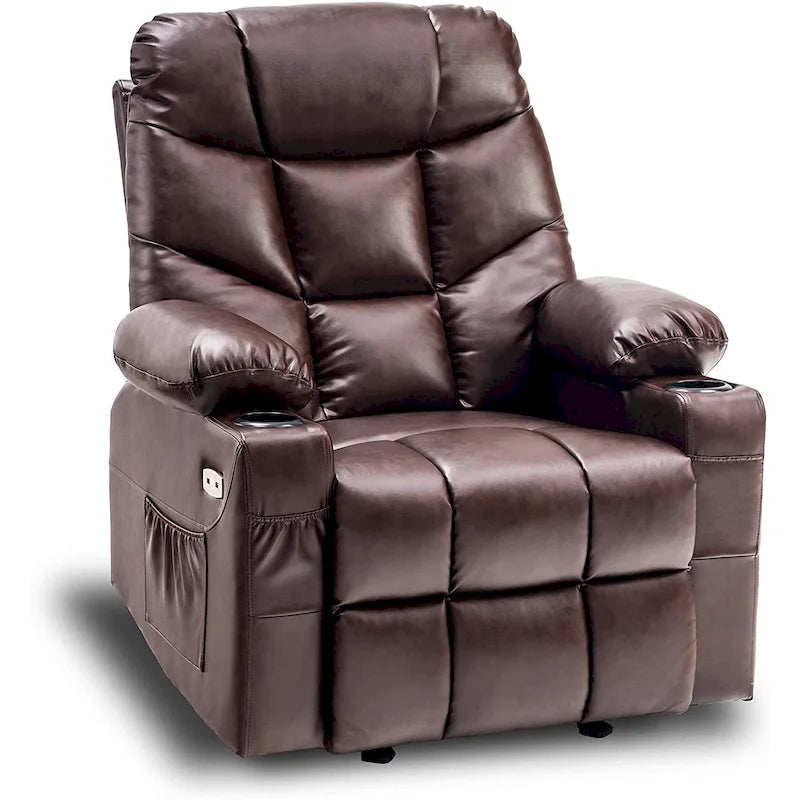 Fauteuil Inclinable Manuel MCombo avec Port USB, Similicuir 8002