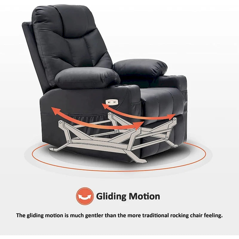 Fauteuil Inclinable Manuel MCombo avec Port USB, Similicuir 8002