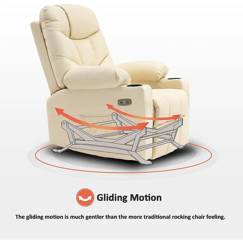 Fauteuil Inclinable Manuel MCombo avec Port USB, Similicuir 8002