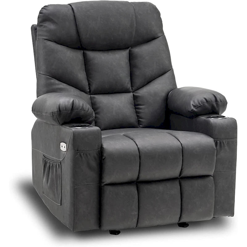 Fauteuil Inclinable Manuel MCombo avec Port USB, Similicuir 8002