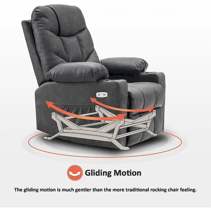 Fauteuil Inclinable Manuel MCombo avec Port USB, Similicuir 8002