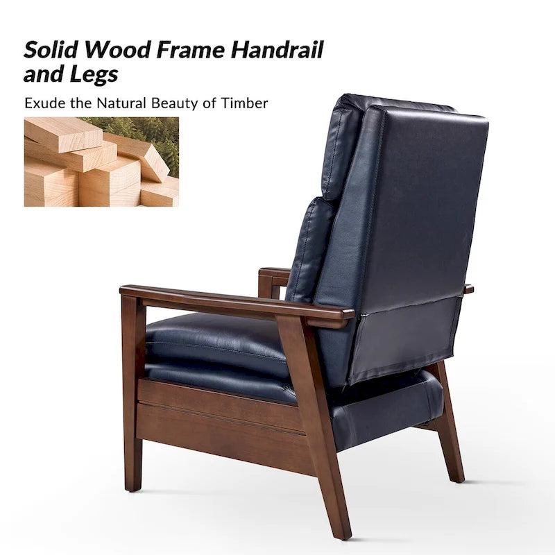 Fauteuil inclinable Patrick en similicuir végan et bois massif, lot de 2, par HULALA HOME