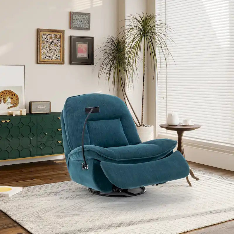 Fauteuil inclinable pivotant en chenille réglable Clihome avec support de téléphone