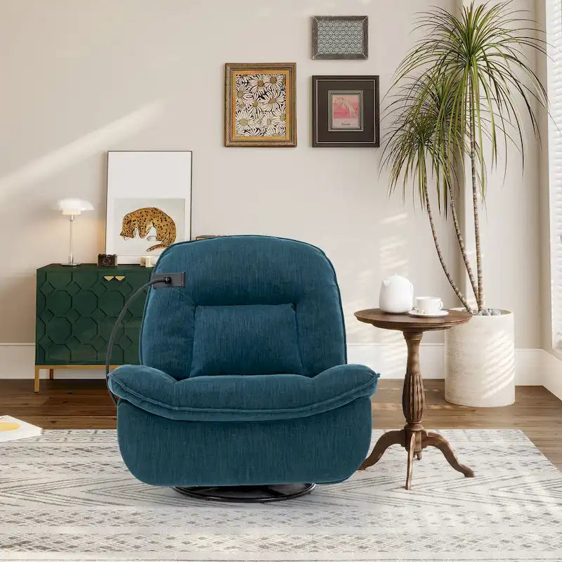 Fauteuil inclinable pivotant en chenille réglable Clihome avec support de téléphone