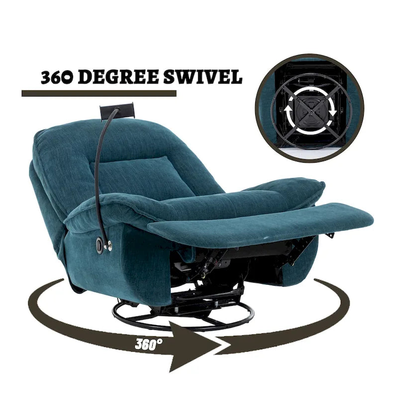 Fauteuil inclinable pivotant en chenille réglable Clihome avec support de téléphone