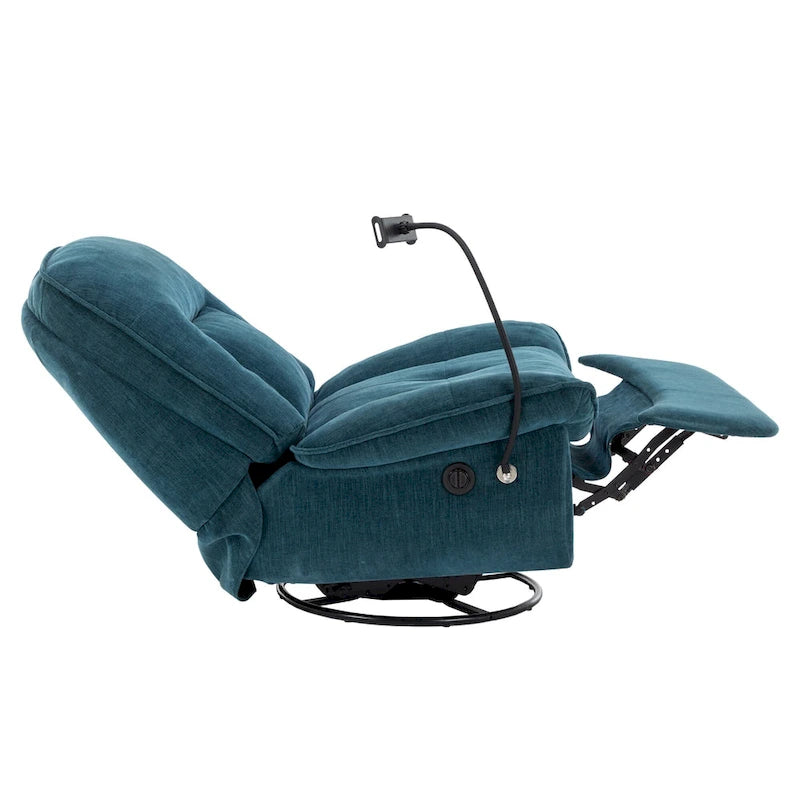 Fauteuil inclinable pivotant en chenille réglable Clihome avec support de téléphone