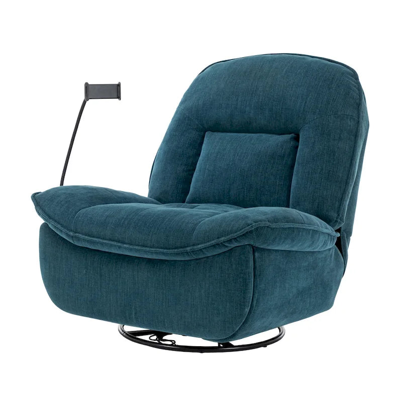 Fauteuil inclinable pivotant en chenille réglable Clihome avec support de téléphone