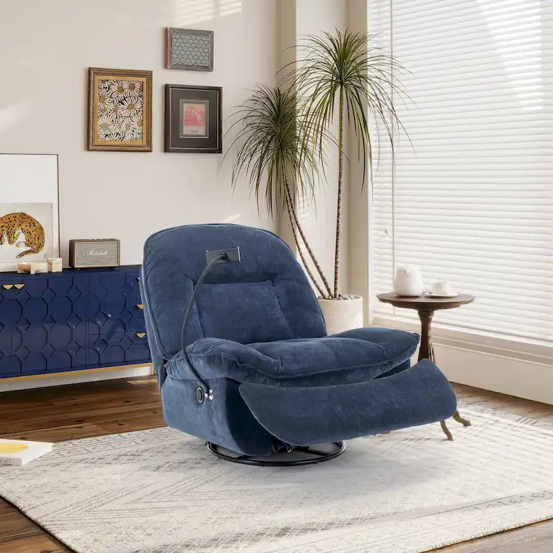Fauteuil inclinable pivotant en chenille réglable Clihome avec support de téléphone
