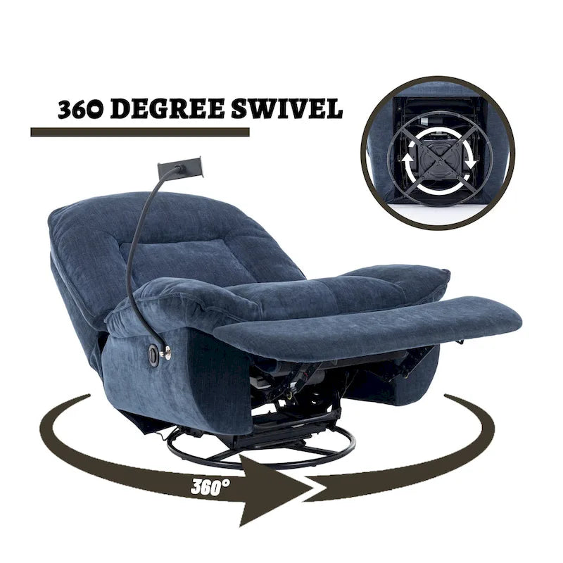 Fauteuil inclinable pivotant en chenille réglable Clihome avec support de téléphone