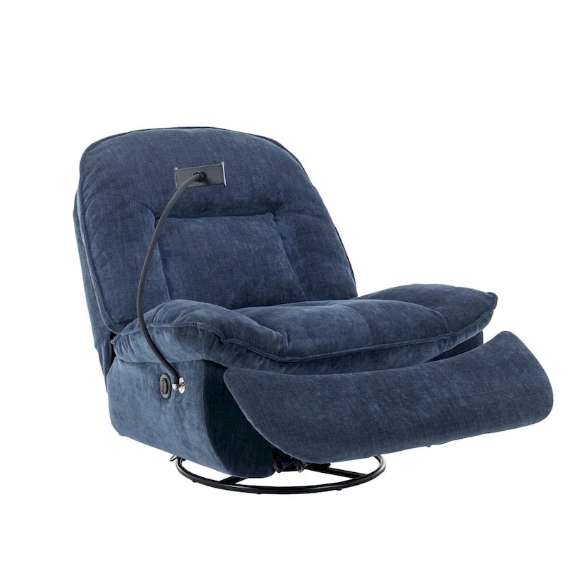 Fauteuil inclinable pivotant en chenille réglable Clihome avec support de téléphone