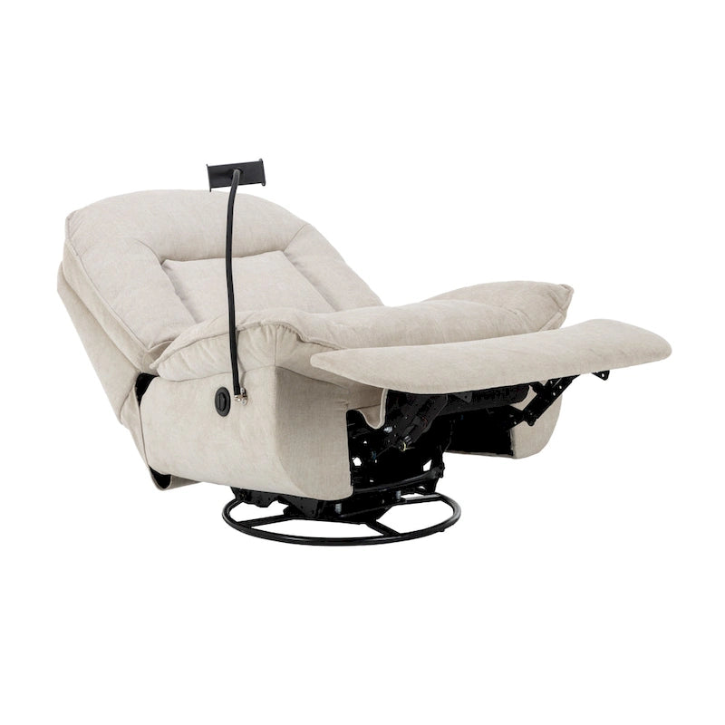 Fauteuil inclinable pivotant en chenille réglable Clihome avec support de téléphone